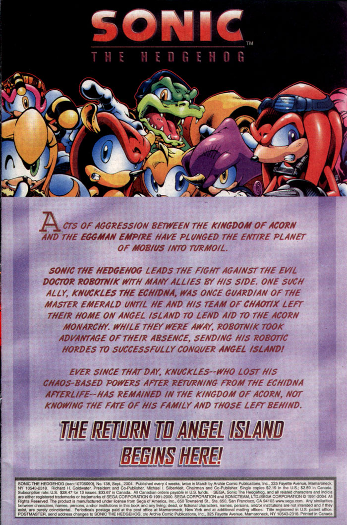 Sonic - Archie Adventure Series September 2004 Page 1